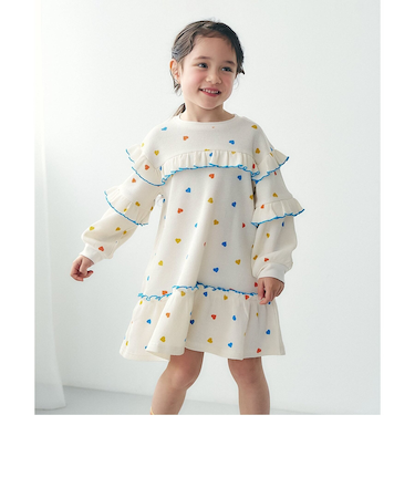 ワッフルメニーフリルワンピース