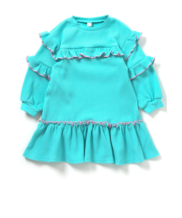 ワッフルメニーフリルワンピース