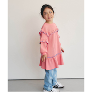 ワッフルメニーフリルワンピース