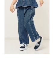 裾スリットワイドパンツ  10分丈