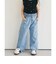 裾スリットワイドパンツ  10分丈