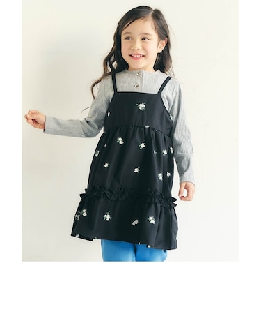 WEB限定 総柄刺繍キャミワンピース