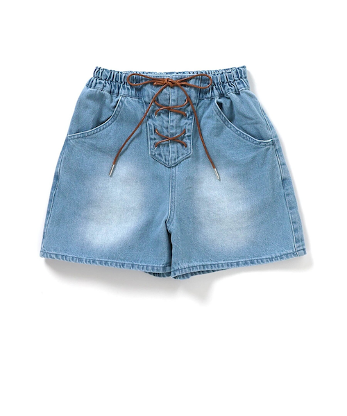 レースアップデニムショーパン｜エフオーオンラインストアの通販