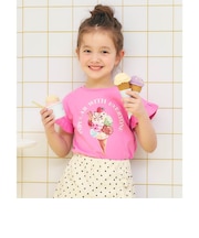 WEB限定 ハート・フラワーアップリケフリルTシャツ