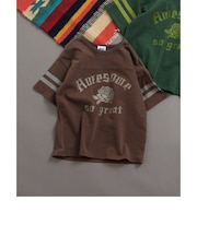 フットボール製品染め5分袖Tシャツ