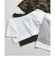 ラインストーンロゴレイヤード風Tシャツ