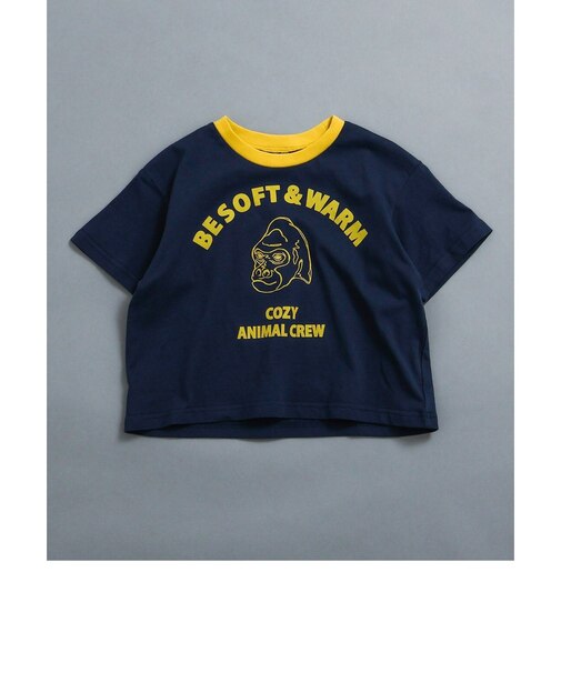 WEB限定 リンガー配色アニマルカレッジTシャツ