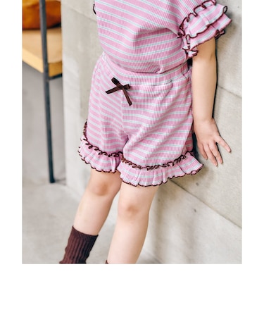 WEB限定 ワッフルショートパンツ  ショート丈
