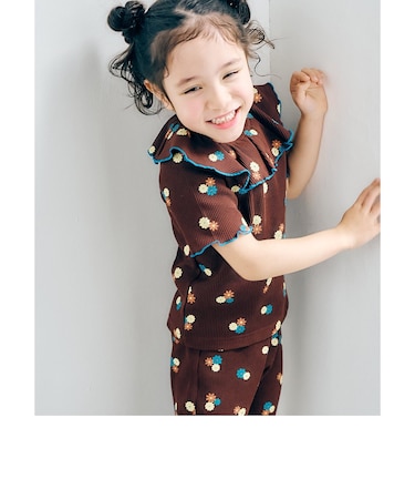 WEB限定 ワッフルフリル衿Tシャツ