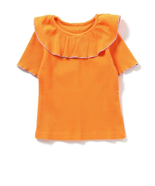 WEB限定 ワッフルフリル衿Tシャツ