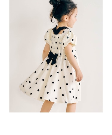 パフスリーブバックリボンワンピース