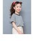 WEB限定  袖フリルボーダーTシャツ
