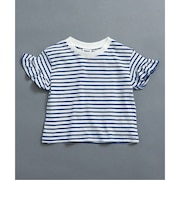WEB限定  袖フリルボーダーTシャツ