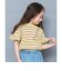WEB限定  袖フリルボーダーTシャツ