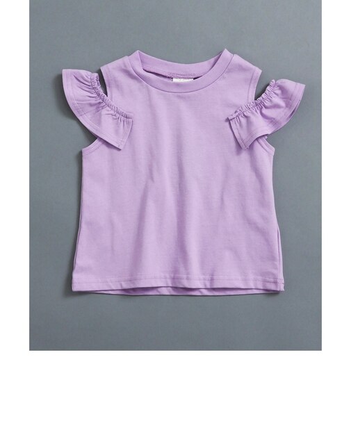 WEB限定   オープンショルダーフリルTシャツ