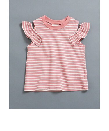 WEB限定   オープンショルダーフリルTシャツ