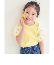 袖刺繍シアースリーブTシャツ