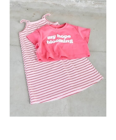 WEB限定 ショート丈ロゴTシャツ×キャミワンピ2Pセット