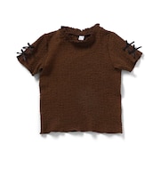 ぽこぽこジャガード袖リボンTシャツ