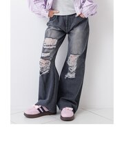 バックロゴワイドフレアパンツ