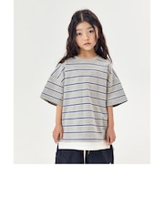WEB限定  KUDOZ.B レイヤード先染めボーダーTシャツ