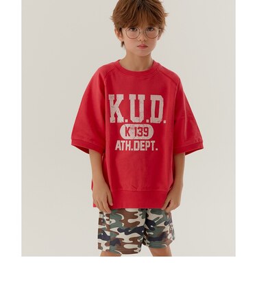 WEB限定  KUDOZ.B ラグランカレッジ半袖スウェット