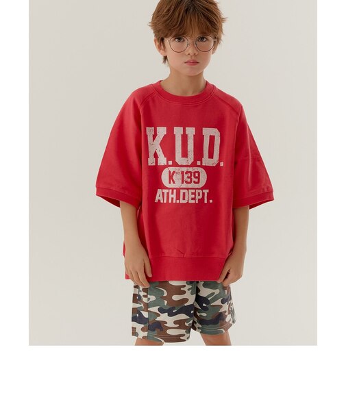 WEB限定  KUDOZ.B ラグランカレッジ半袖スウェット