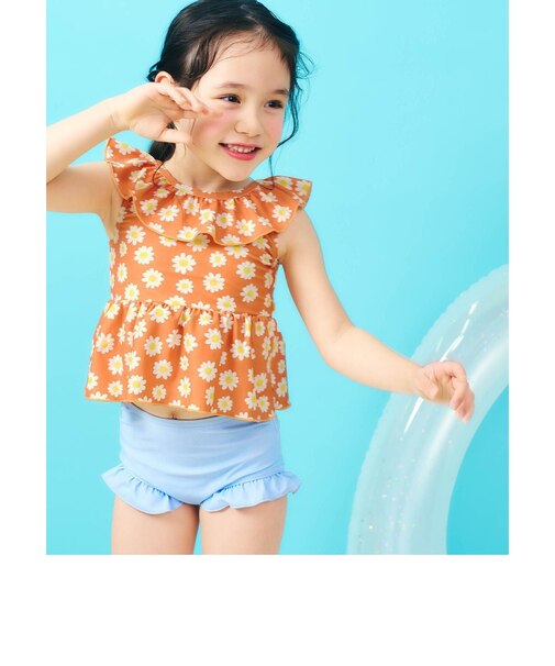 【WEB限定/UVカット】フリルペプラムセパレート水着 UVカット