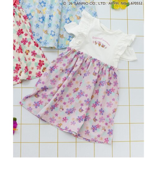 【サンリオキャラクターズ】トロピカルオフショルワンピース