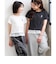 【puchily プチプラライン】レースドッキングドットT