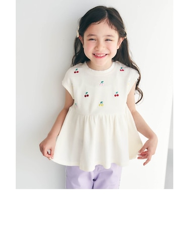 WEB限定 アソート刺繍ペプラムトップス