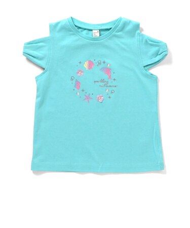リボンオフショルサマーモチーフTシャツ