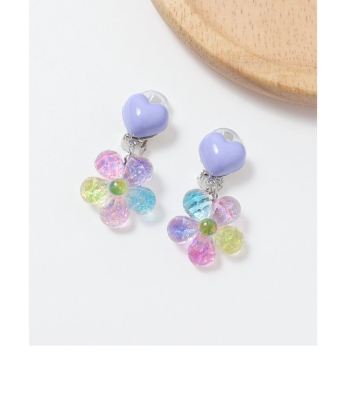 カラフルお花イヤリング
