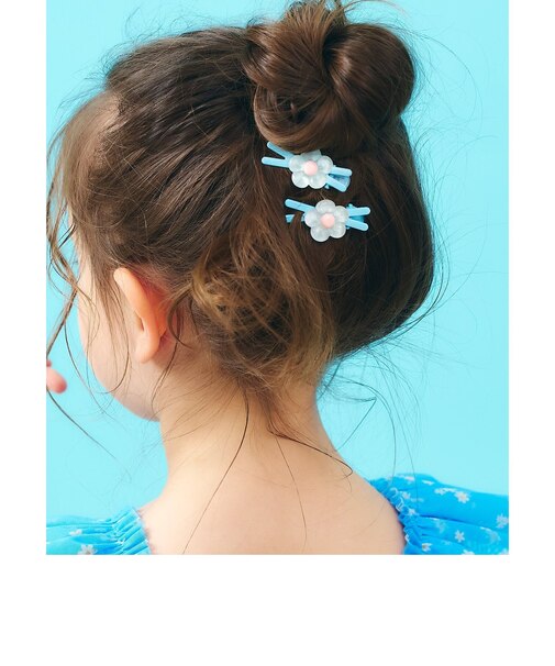クリアお花・リボンヘアクリップ２個セット