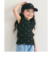 ノースリーブワッフルフリルTシャツ