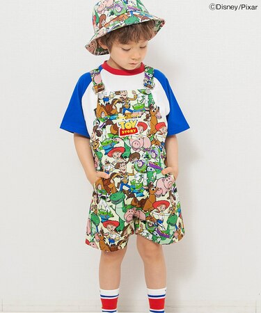 ディズニーキャラクター トイ・ストーリー/総柄ショートサロペ _