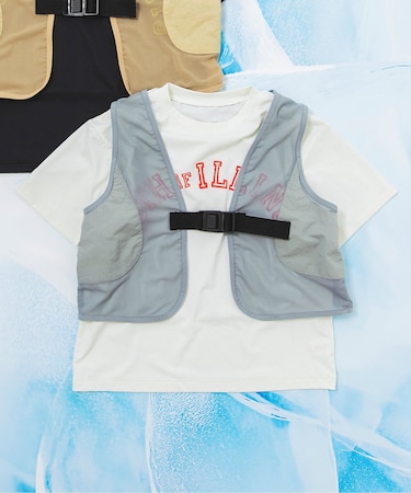 サマーエール 冷っほーい！保冷剤ベスト付きTシャツ  UVカット 接触冷感