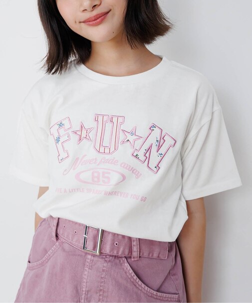 柄ロゴアップリケT