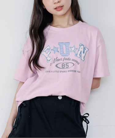 柄ロゴアップリケT