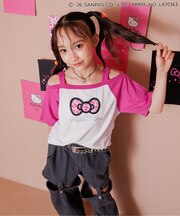 【ハローキティ】ギャルオフショル風Tシャツ