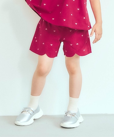 フラワー・ハート刺繍ショートパンツ