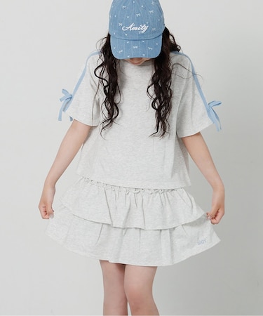 ラメミニ裏毛Tシャツ＆スカパンセット