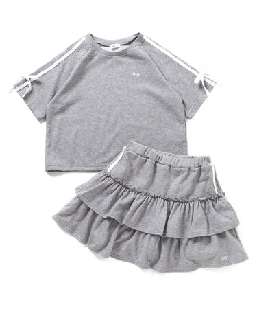 ラメミニ裏毛Tシャツ＆スカパンセット