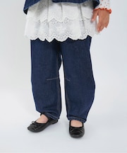 カーブデニムパンツ(セットアップ可)  10分丈
