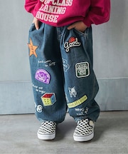 ワッペンデニムパンツ 10分丈