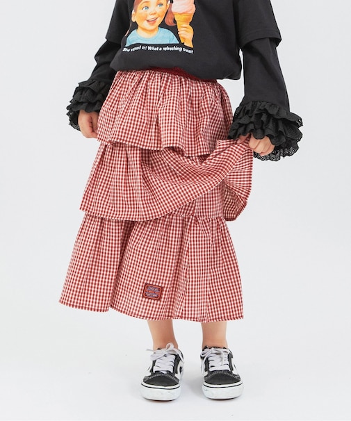 チェックフリルスカート