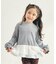 レースフリル切り替えリブTシャツ