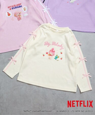 NETFLIX MYMELODY&KUROMI 転写Tシャツ