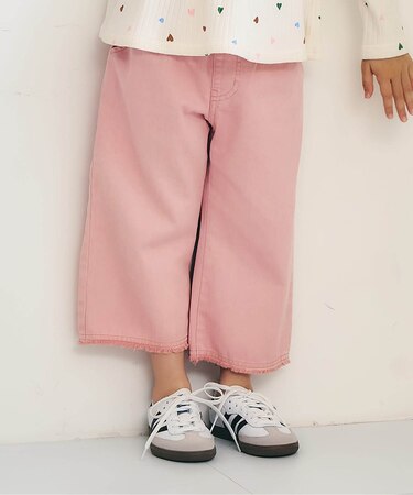 裾フリンジワイドパンツ