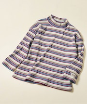 ハイネックリブボーダーTシャツ